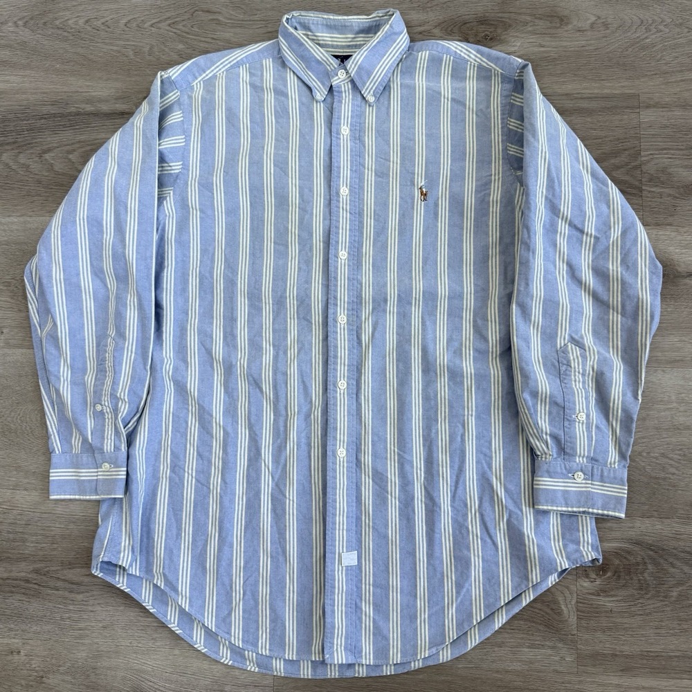 Vintage Polo Ralph Lauren Oxford Button Down Shirt 16.5-33 OCBD Flesh Pony Logo
